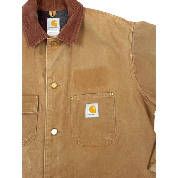 Viintage Carhartt C01 BRN Men’s 42 Reg Chore Jacket Barn Coat Union Made USA - Picture 6 of 16